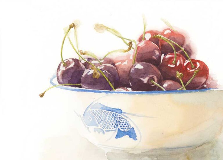Cómo pintar cerezas en acuarela: tutorial paso a paso