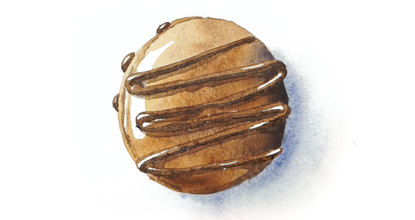 Cómo pintar un macarrón en acuarela en 5 pasos